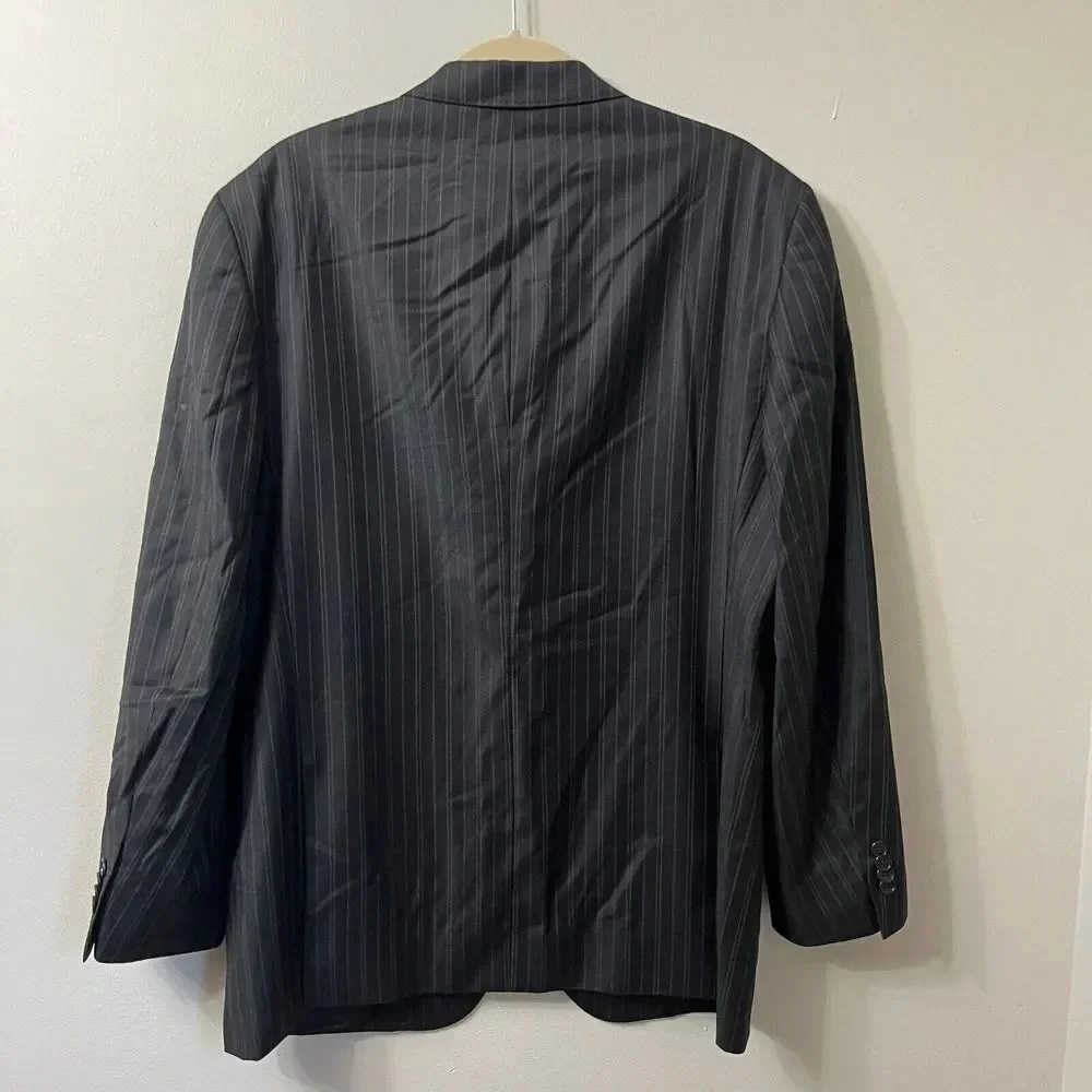 New Saks Fifth Avenue Mens Black Blazer 42R Loro Piana Wool Lined Single Breast